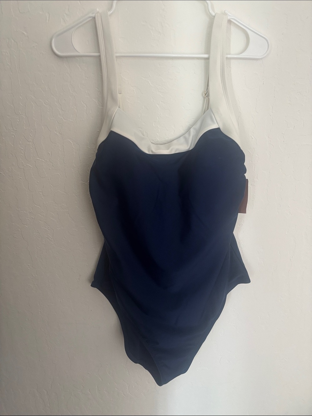 Navy and White One-Piece Swimsuit